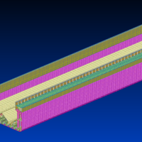 Model of ship midship section (Finite Element Analysis)